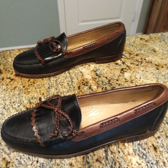 Allen Edmonds Men’s Woodstock Shoes Black Brown Tassels Leather Loafers Sz 11 C - Picture 4 of 14
